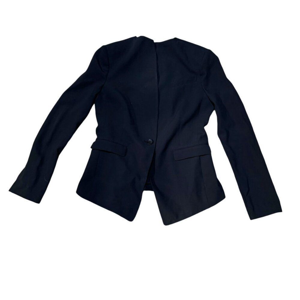 BCBG Maxazria Blazer Womens Medium Black Mariah Wool Blend Stretch Jacket Coat